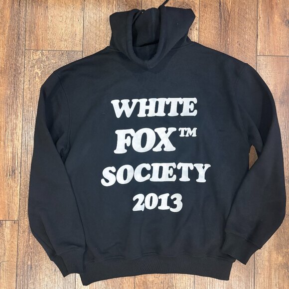 White Fox Boutique Tops - White Fox Society Hoodie Womens S/M Black White Oversized Streetwear Sweatshirt